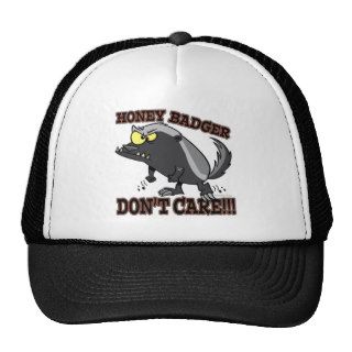 HONEY BADGER DONT CARE FUNNY CARTOON HATS