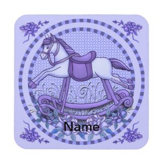 Purple Roses Rocking Horse Drink Coaster