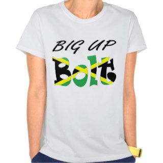 Big Up Bolt Jamaican Flag T shirt