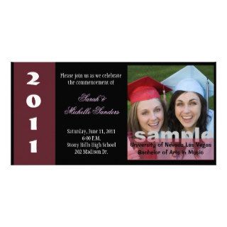 Big Times Black and Maroon Graduation Card Photo Card Template