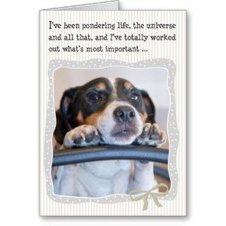Humorous Christmas Card   Dog Pondering Life