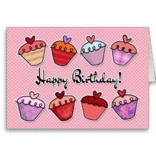 Happy Birthday Dancing Cupcakes Card