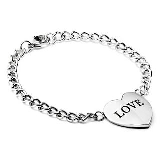 ELYA Stainless Steel Engraved Heart Bracelet West Coast Jewelry Stainless Steel Bracelets