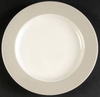 Epoch Mica Taupe Salad Plate, Fine China Dinnerware   Light Beige Rim, White Cen