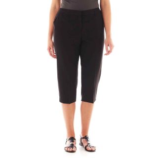 Worthington Modern Stretch Cropped Pants   Plus, Black, Womens