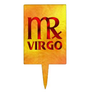 Red Virgo Horoscope Symbol Cake Toppers