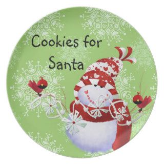 Cute Snowman Christmas Cookies Plate