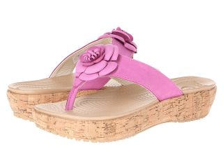 Crocs A Leigh Flip Flop Flower Womens Shoes (Purple)