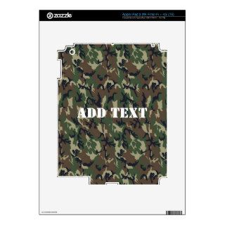 Woodland Camouflage Military Background iPad 3 Decal