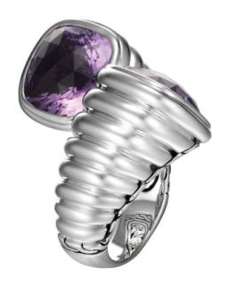 Amethyst Overlapping Ring, Size 7
