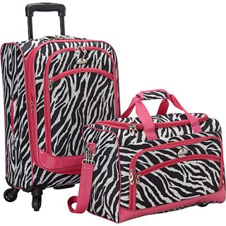 AnimalPrint 2 piece Spinner Luggage Set EXCLUSIVE Zebra Pink   Am