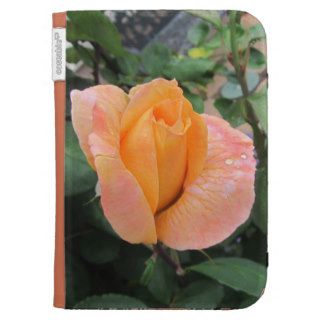 Kindle Case  Orange Rose With Raindrops