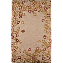 Hand tufted Ivory/ Purple Wool Blend Rug (8 X 11)