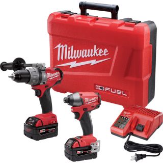 Milwaukee M18 Fuel Cordless 1/2 Inch Hammerdrill/Driver and 1/4 Inch Hex Impact