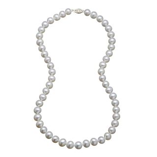 Certified Sofia 14K Gold Cultured 8 8.5mm Freshwater Pearl Strand Necklace 24,