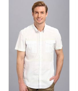 Calvin Klein Jeans S/S Military Shirt Mens Short Sleeve Button Up (White)