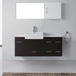Virtu Usa Hazel 56 inch Single Sink Bathroom Vanity Set