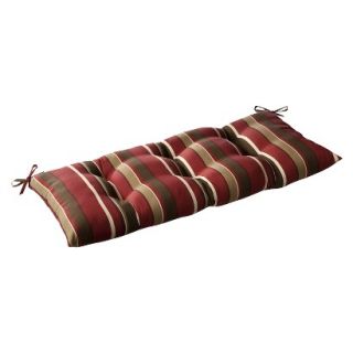 Outdoor Tufted Bench/Loveseat/Swing Cushion   Brown/Red Floral