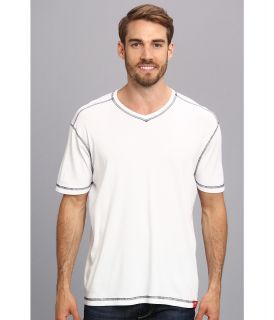 Agave Denim D. Anderson S/S V Neck Mens Short Sleeve Pullover (White)