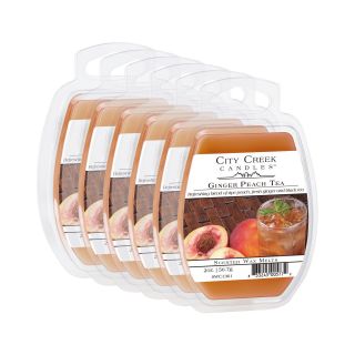 City Creek Candles Set of 6 Wax Melts Ginger Peach Tea, Orange