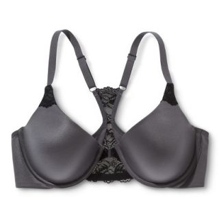 Self Expressions By Maidenform Womens T Back Demi Bra 5650   Carbon Gray 38C