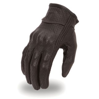 First Classics Mens Lightweight, Perforated Motorcycle Gloves With Rubberized