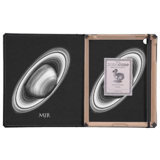 Monogram, Rings of Gas Giant Saturn   solar system Cover For iPad