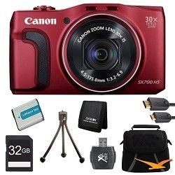 Canon PowerShot SX700 HS 16.1MP HD 1080p Digital Camera Red Ultimate Kit