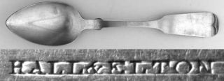 Hall & Elton H1e1 (Coin) Tablespoon (Serving Spoon)   Coin Silver, Ny, 1841, Fid