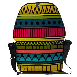 Colorful Cute Girly Cool Tribal Geometric Pattern Messenger Bags