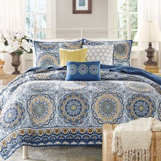 Madison Park Moraga 6 pc. Quilted Coverlet Set, Blue