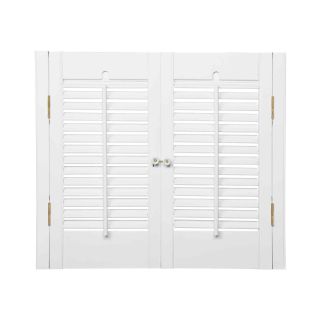  Home Traditional Wood Interior Shutter 2 Panels, White