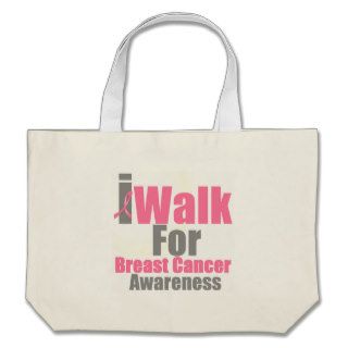 I Walk For Breast Cancer Awareness Tote Bags