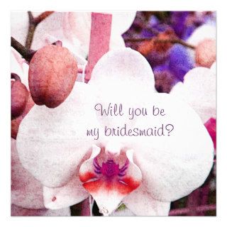 Elegant orchid bridesmaid invitation template