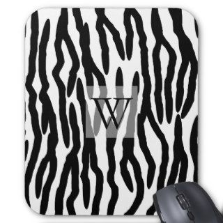 Monogrammed Zebra Print Mousepads