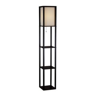 Threshold Floor Shelf Lamp   Black with Ivory Shade (Includes CFL Bulb)