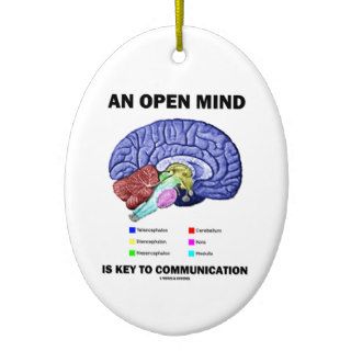 An Open Mind Is Key To Communication (Brain) Christmas Ornaments