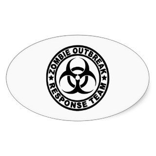 Zombie Outbreak Response Team Oval Sticker