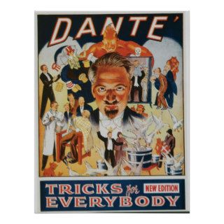 Dante ~ Tricks Magician Vintage Magic Act Poster