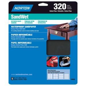 Norton SandWet 320 Grit Extra Fine Sandpapers 02345