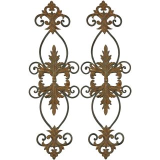 Lacole Set of 2 Metal Wall Decor, Brown