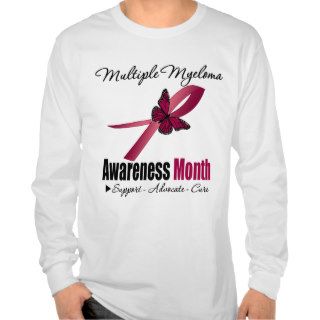Multiple Myeloma Awareness Month Ribbon Butterfly Tees