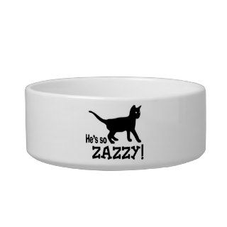 He's so Zazzy   Cat Lover Cat Food Bowl