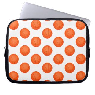 Orange Basketball Pattern Laptop Sleeves