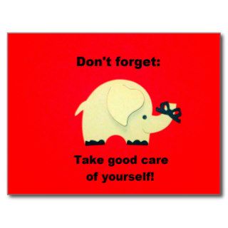 Don't forget Take good care of yourself Postcards