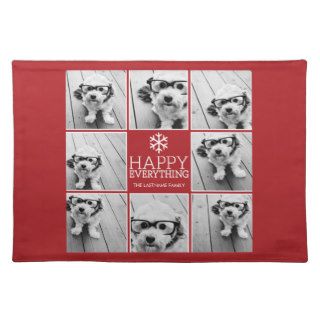 Instagram Happy Everything Holiday Photo Collage Placemats