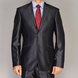 Men's Shiny Black Slim fit Suit Suits
