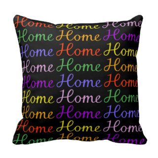 Home Sweet Home Script   Multicoloured Throw Pillows