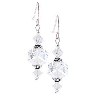 Argentium Silver AB Cube Crystal Earrings Earrings
