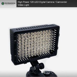 126 LED Camcorder Video Light   3 Filters, 1 Battery Holder & 1 Hot Shoe Stand  On Camera Video Lights  Camera & Photo